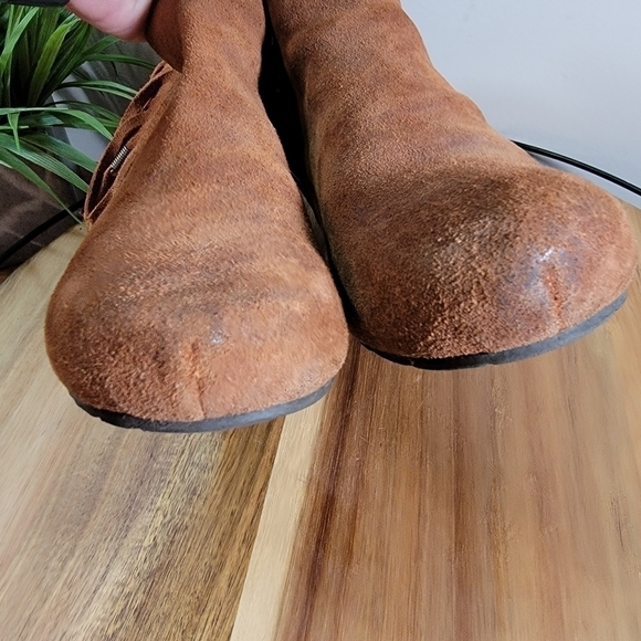 OTBT Folkloric Oiled Suede Fringe Bootie Western ankle boots Boho Size 8 - Picture 9 of 17